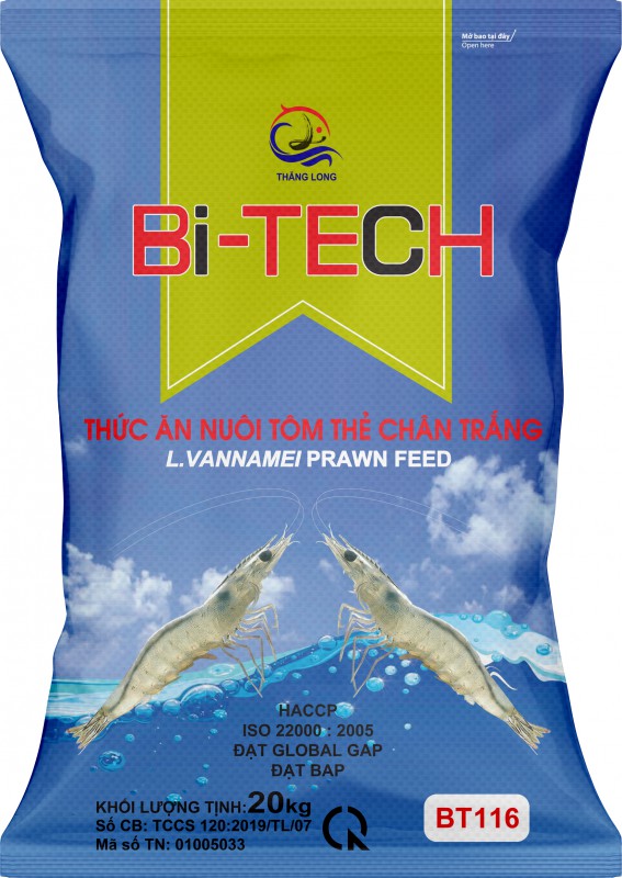 THỨC ĂN NUÔI TÔM THẺ BT116 20KG