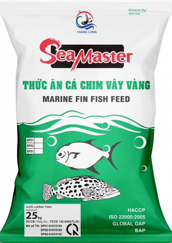 THỨC ĂN CÁ CHIM VÂY VÀNG SP01-03 25kg