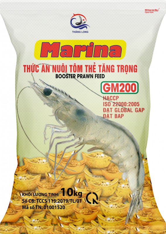 THỨC ĂN NUÔI TÔM THẺ GM200 10KG