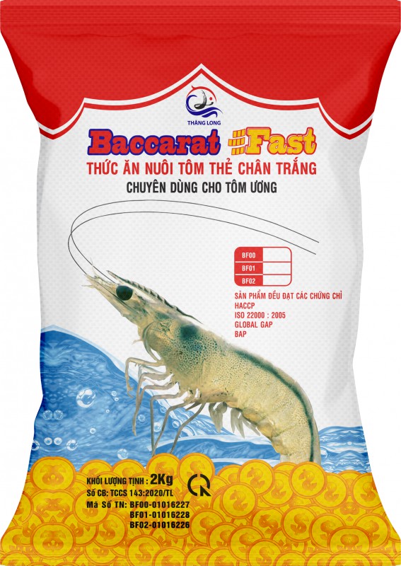 Thức ăn nuôi tôm thẻ chân trắng Baccarat Fast 20Kg