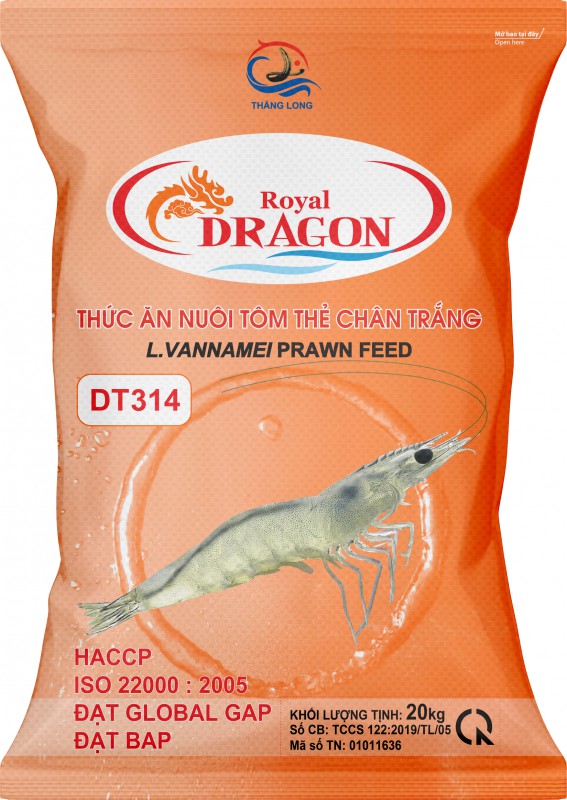 THỨC ĂN NUÔI TÔM THẺ DT314 20KG