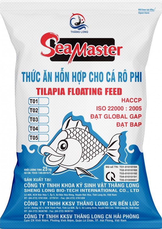 THỨC ĂN CÁ RÔ PHI S030.F02.002 T1-T5 25kg