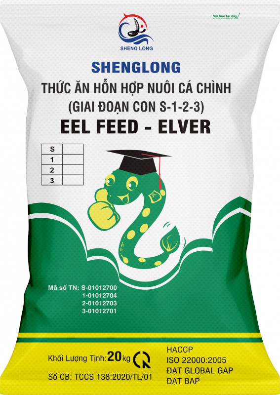 Thức ăn hỗn hợp nuôi cá Chình (Giai đoạn con S-1-2-3) 20Kg